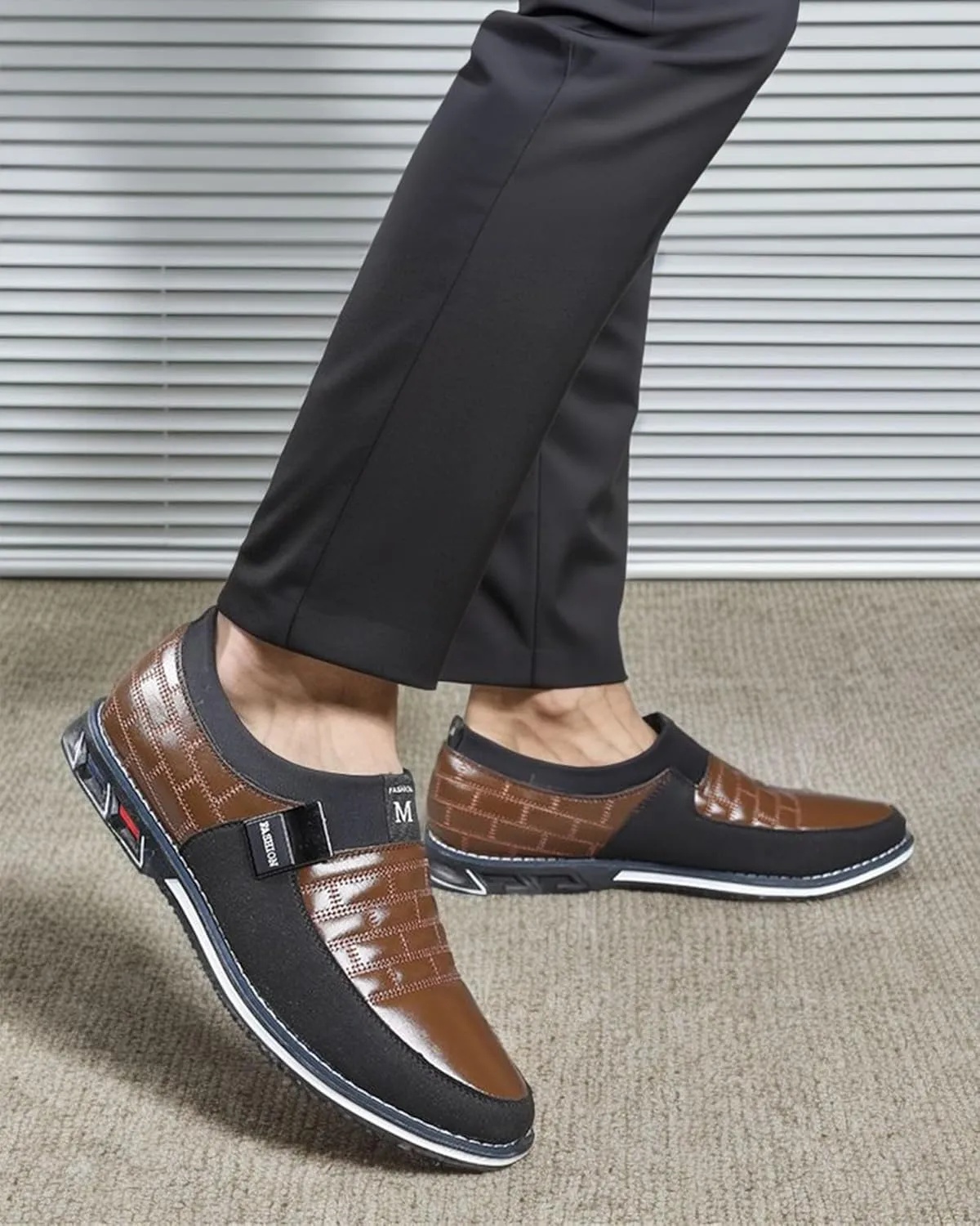Men’s Oxford Derby Orthopedic Leather Shoes Formal Business Dress Sneakers Casual Walking Driving Slip-on Penny Loafers