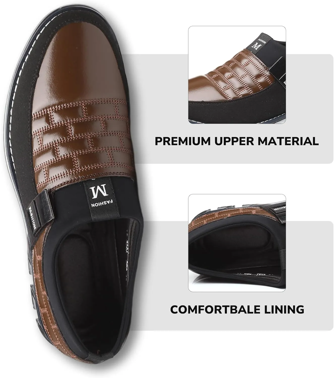 Men’s Oxford Derby Orthopedic Leather Shoes Formal Business Dress Sneakers Casual Walking Driving Slip-on Penny Loafers