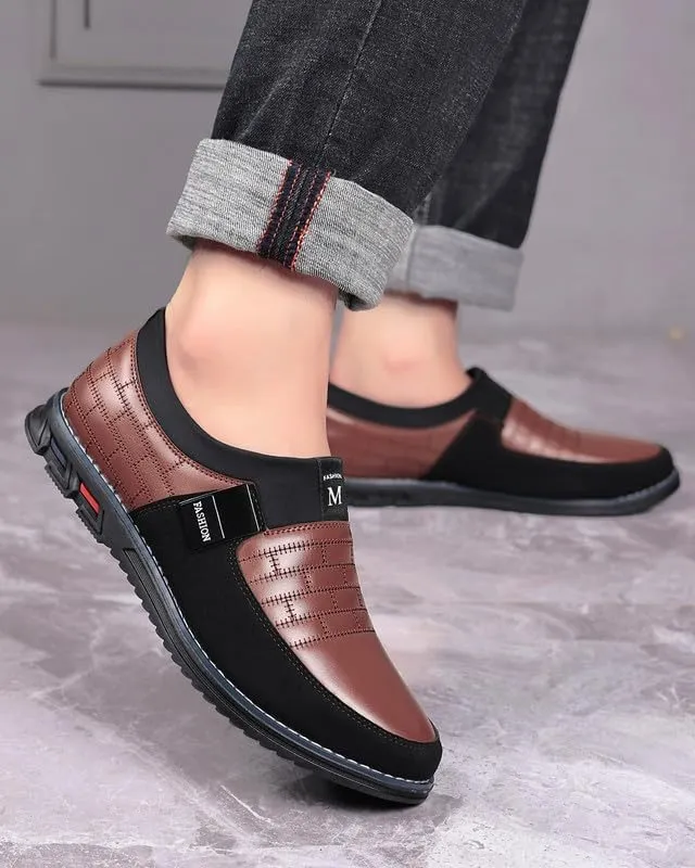 Men’s Oxford No-Stripe Orthopedic Leather Shoes Derby Formal Business Dress Sneakers Casual Walking Driving Slip-on Loafers