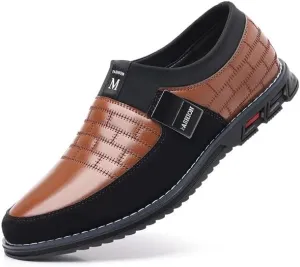 Men’s Oxford No-Stripe Orthopedic Leather Shoes Derby Formal Business Dress Sneakers Casual Walking Driving Slip-on Loafers