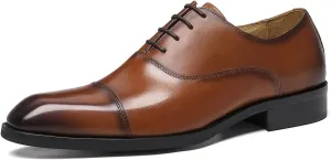 Men's Oxfords Formal Dress Genuine Leather Derby Modern Cap Toe Classic Fashion Business Casual Tuexdo Wedding Prom Comfortable Shoes for Men