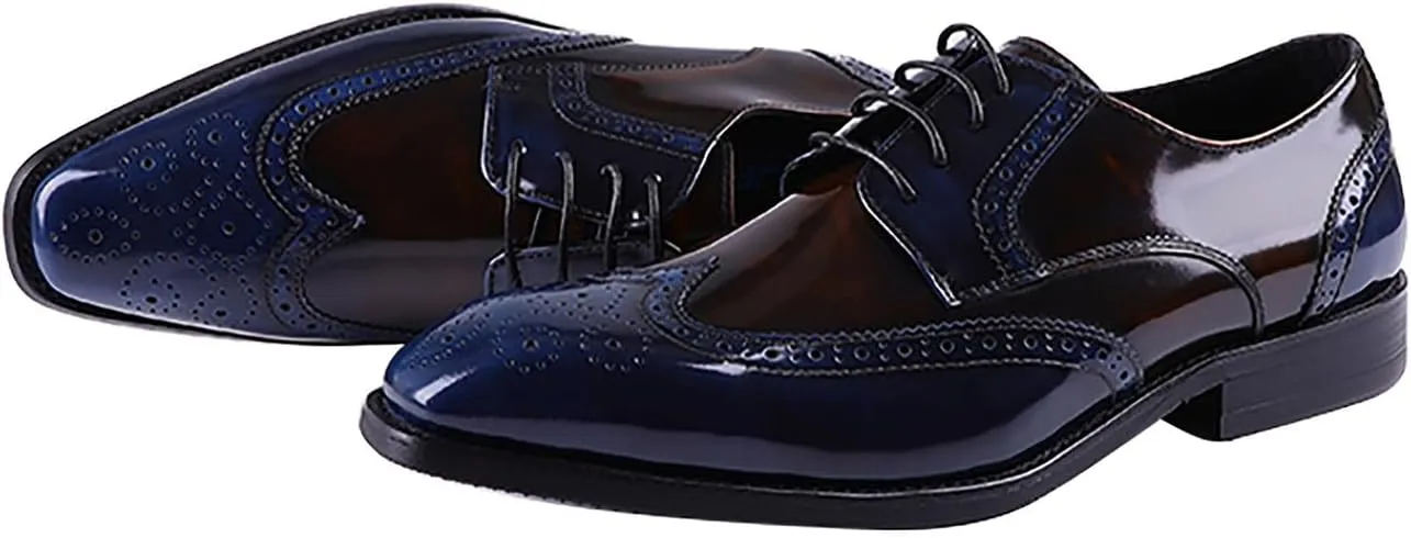 Men's Oxfords Formal Dress Leather Wingtips Brogues Derby Business Casual Fashion Walking Shoes for Men