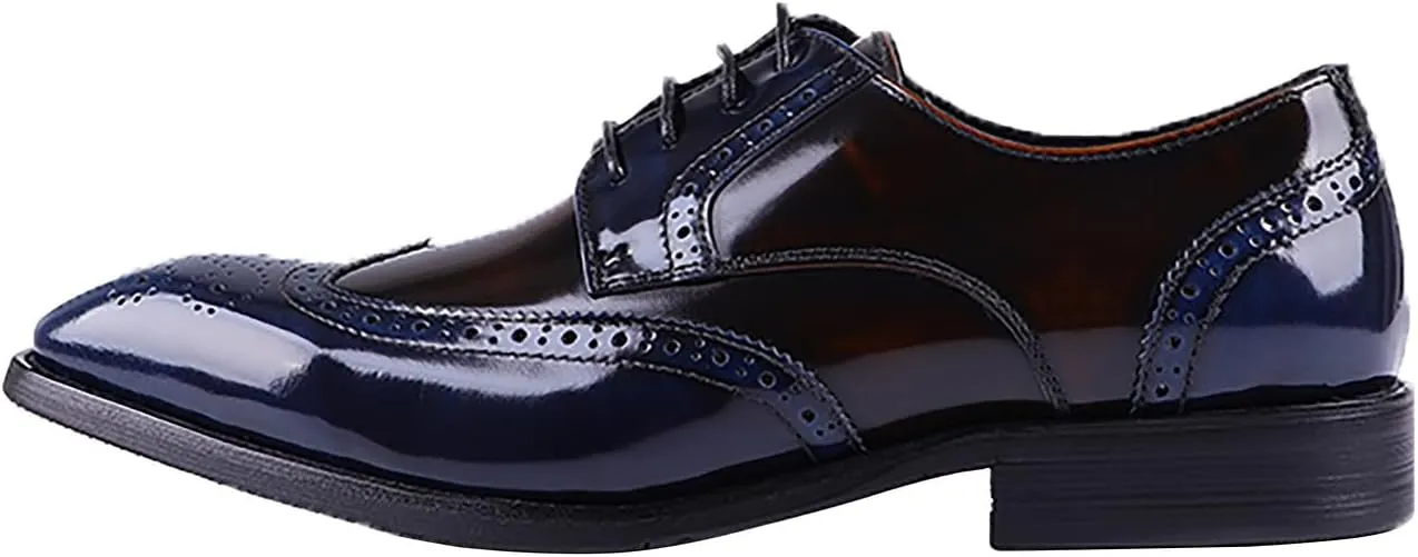 Men's Oxfords Formal Dress Leather Wingtips Brogues Derby Business Casual Fashion Walking Shoes for Men