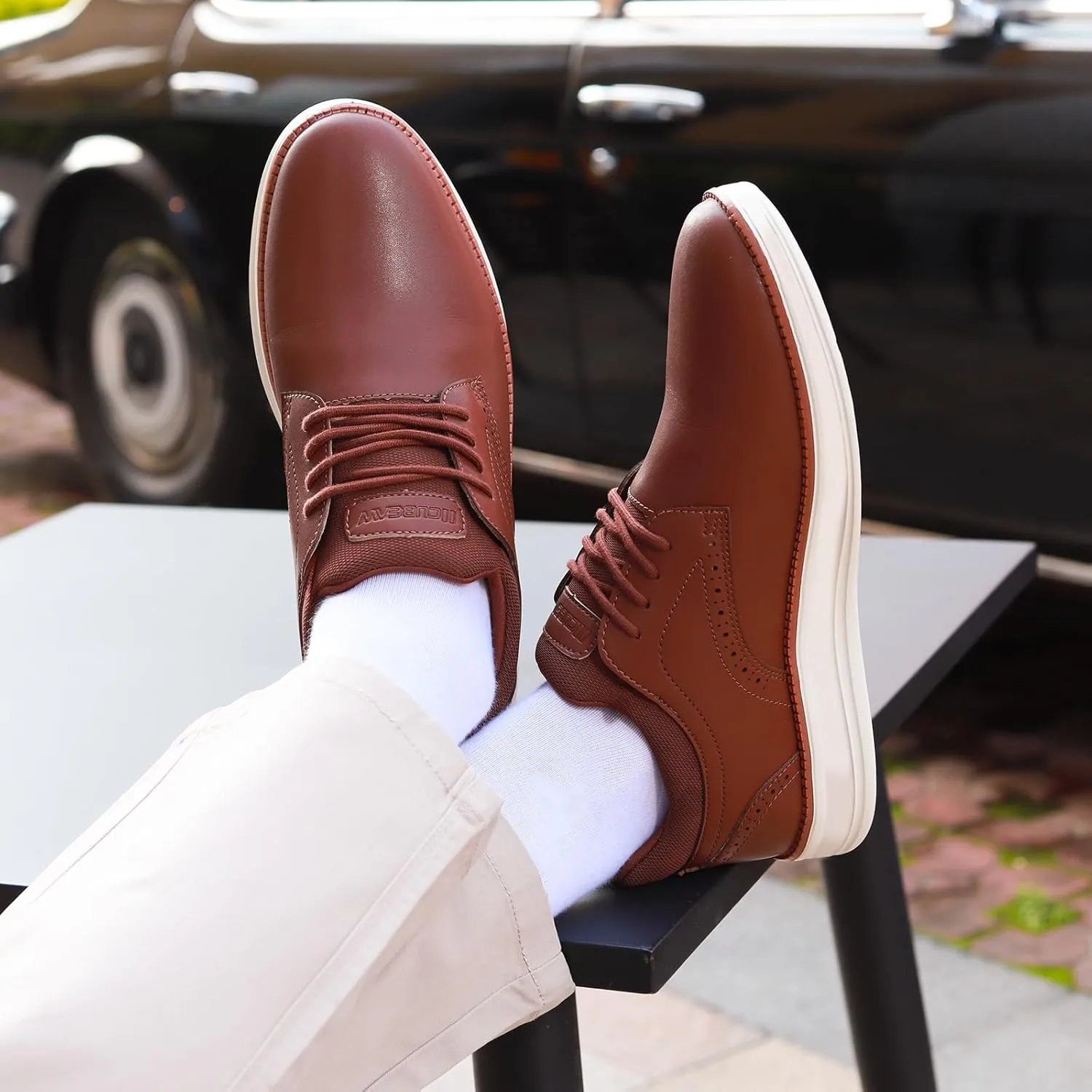 Mens Oxfords Lace-Up Lightweight Casual Busniess Comfortable Dress Shoes for Men