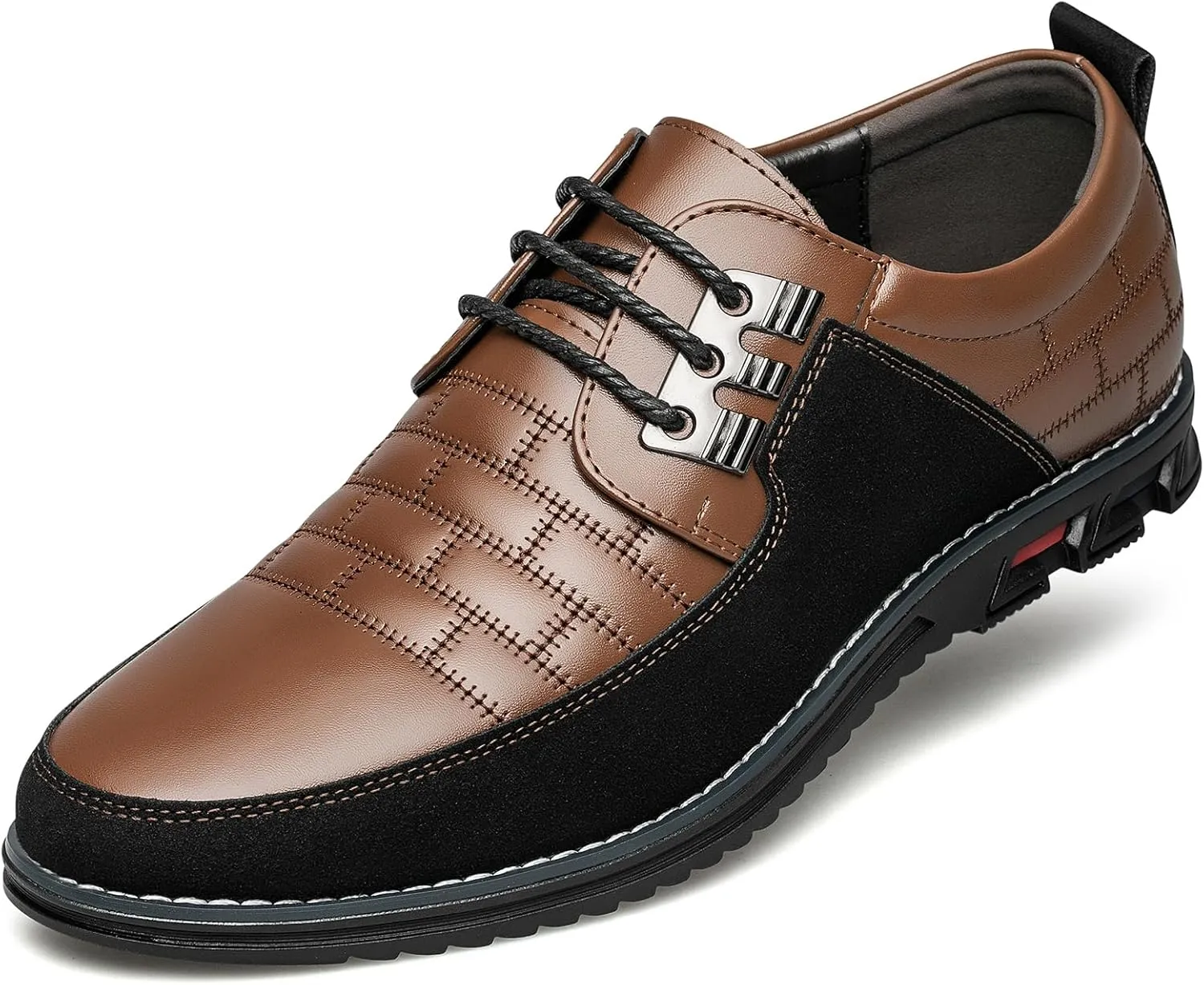 Men's Premium Leather Dress Shoes Comfort Business Casual Oxford Shoes Fashion Dress Sneakers Soft Loafers Derby Shoe for Office Working Walking Driving
