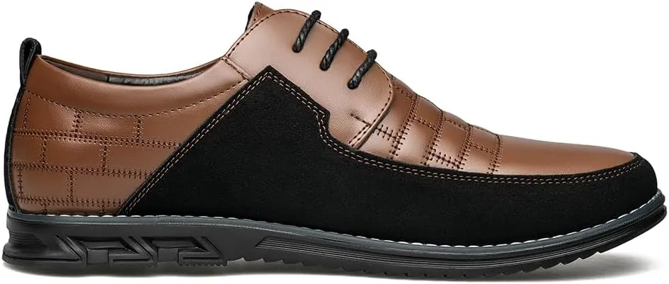 Men's Premium Leather Dress Shoes Comfort Business Casual Oxford Shoes Fashion Dress Sneakers Soft Loafers Derby Shoe for Office Working Walking Driving