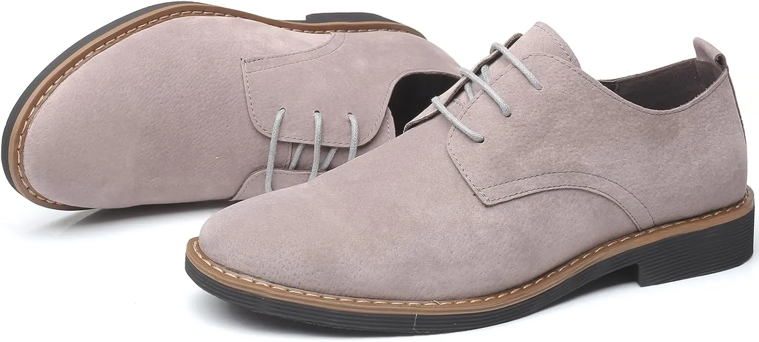 Men's Suede Lace-up Business Formal Dress Derby Shoes Suit Dressy Oxfords Wedding Oxford Flats