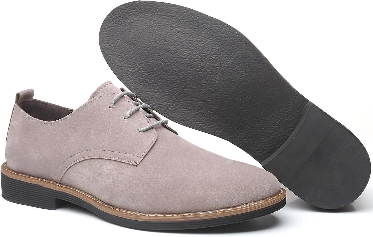 Men's Suede Lace-up Business Formal Dress Derby Shoes Suit Dressy Oxfords Wedding Oxford Flats