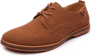 Men's Suede Lace Up Oxfords Orthopedic Leather Shoes,Dress Business Casual Shoes Luxury Work Office Soft Sole Derby Shoes