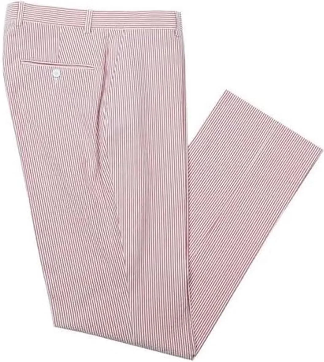 Mens Suit Seersucker Pants Lightweight Summer Seersucker Sport Coat Pant Set Fit Suits Trousers for Men Beach Outfit