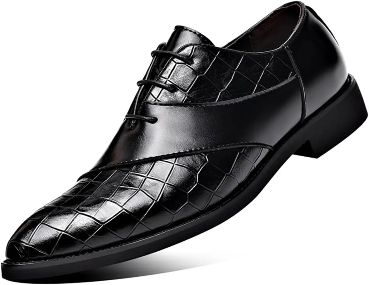 Men's Trendy Dress Shoes Business Formal Lace-up Oxfords Modern Casual Derby Shoes