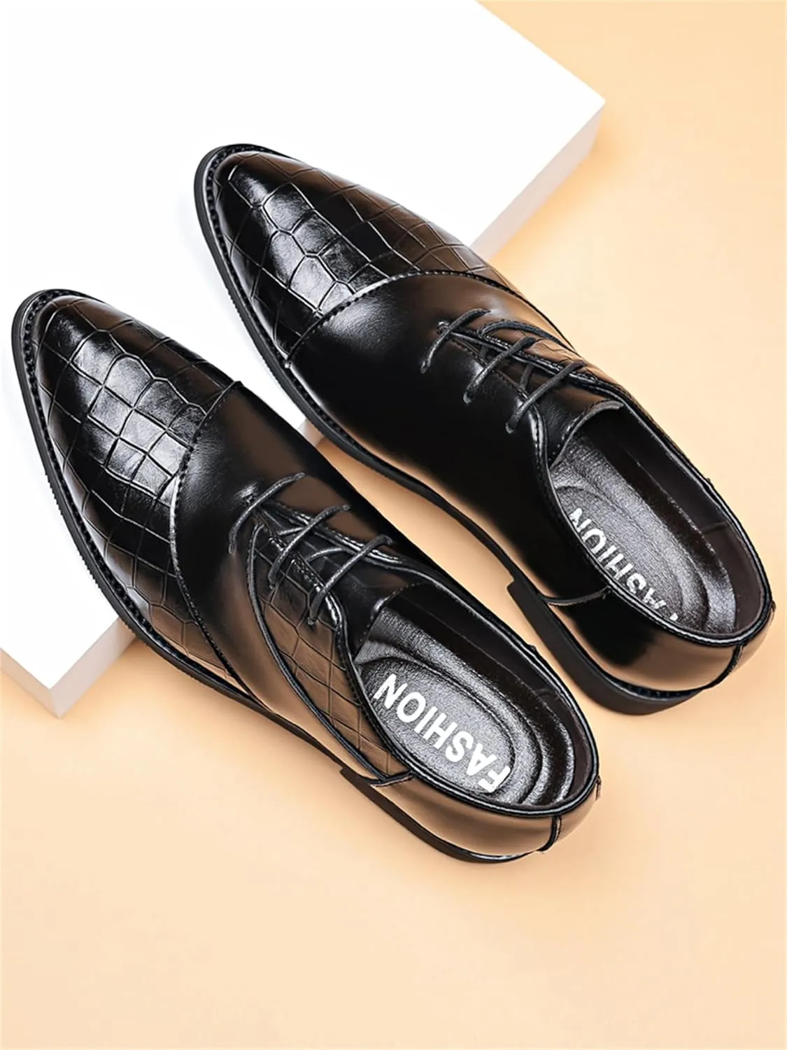Men's Trendy Dress Shoes Business Formal Lace-up Oxfords Modern Casual Derby Shoes