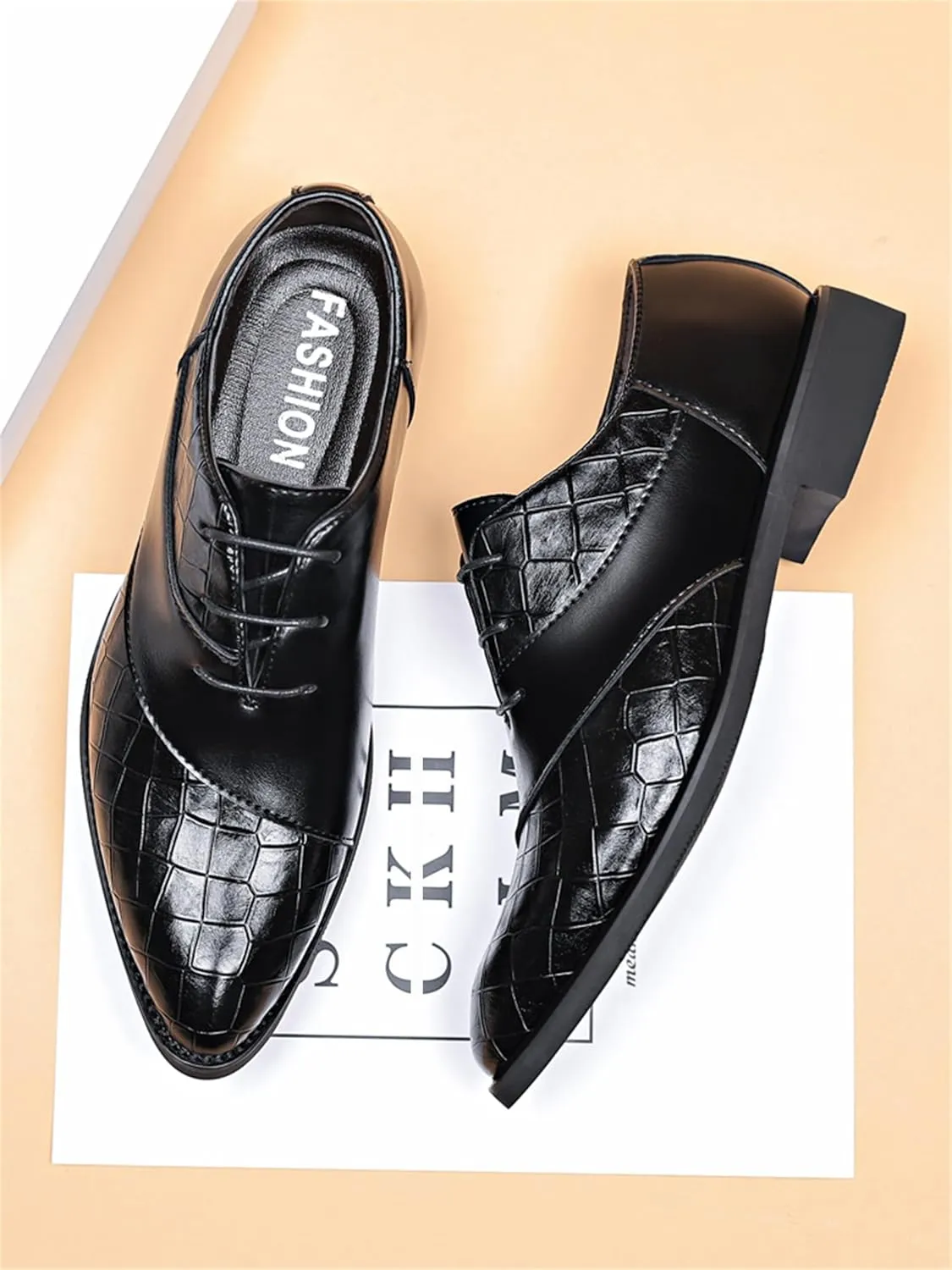 Men's Trendy Dress Shoes Business Formal Lace-up Oxfords Modern Casual Derby Shoes