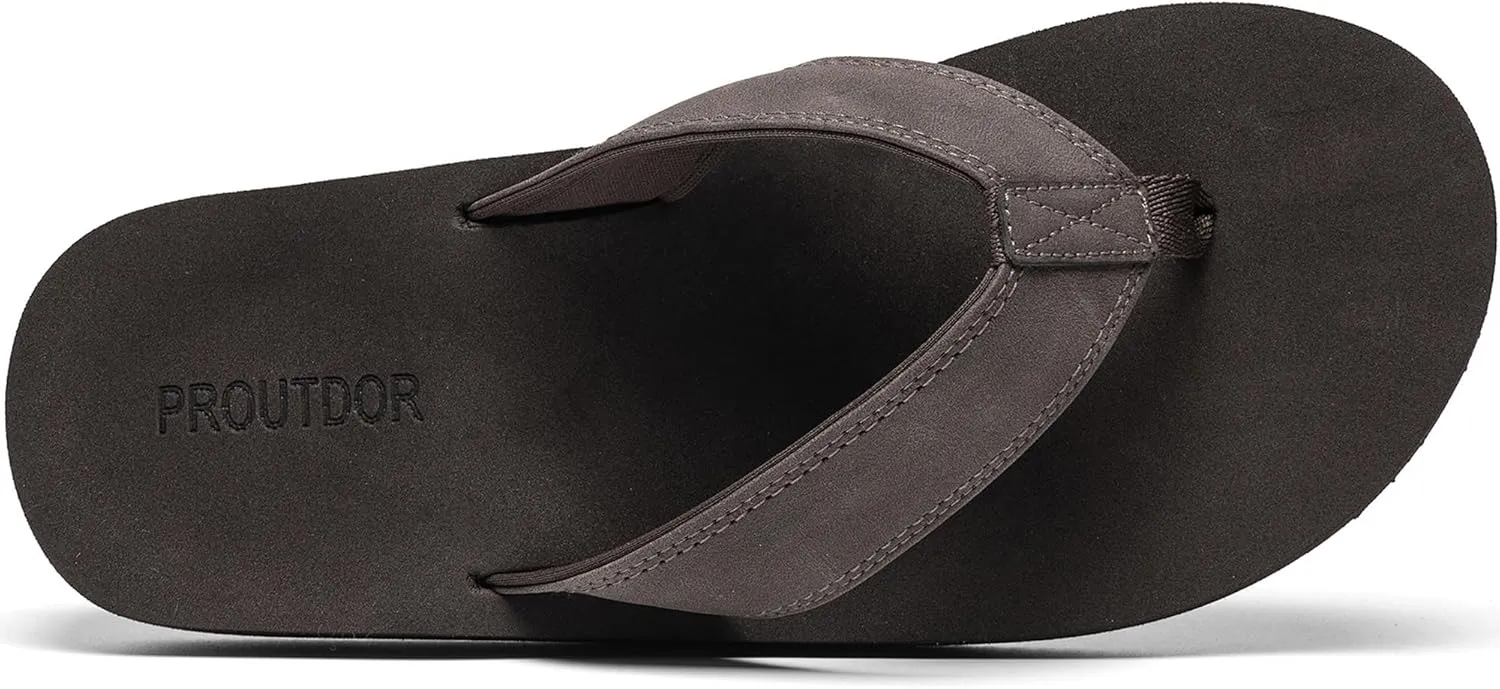Men's Wide Flip Flop with Orthotic Arch Support Athletic Slide Thong Sandals for Men Soft Cushion Footbed