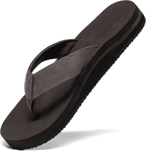 Men's Wide Flip Flop with Orthotic Arch Support Athletic Slide Thong Sandals for Men Soft Cushion Footbed
