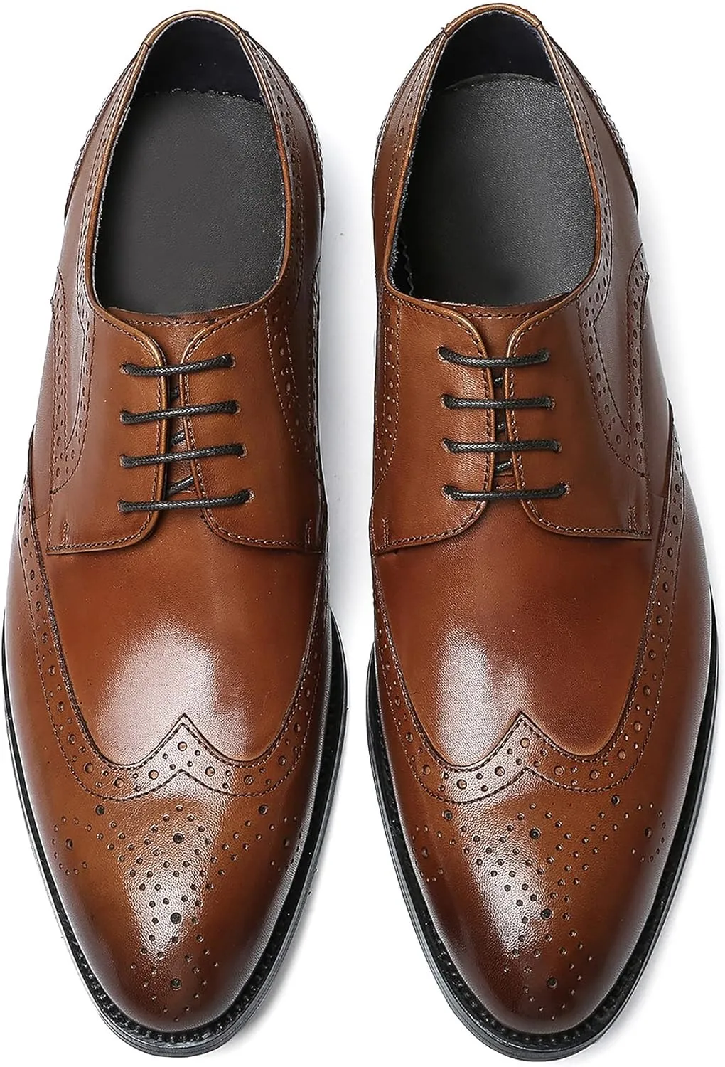 Men's Wingtip Oxfords Formal Dress Leather Brogues Derby Business Prom Wedding Fashion Casual Walking Shoes for Men