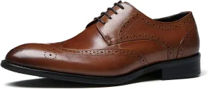 Men's Wingtip Oxfords Formal Dress Leather Brogues Derby Business Prom Wedding Fashion Casual Walking Shoes for Men