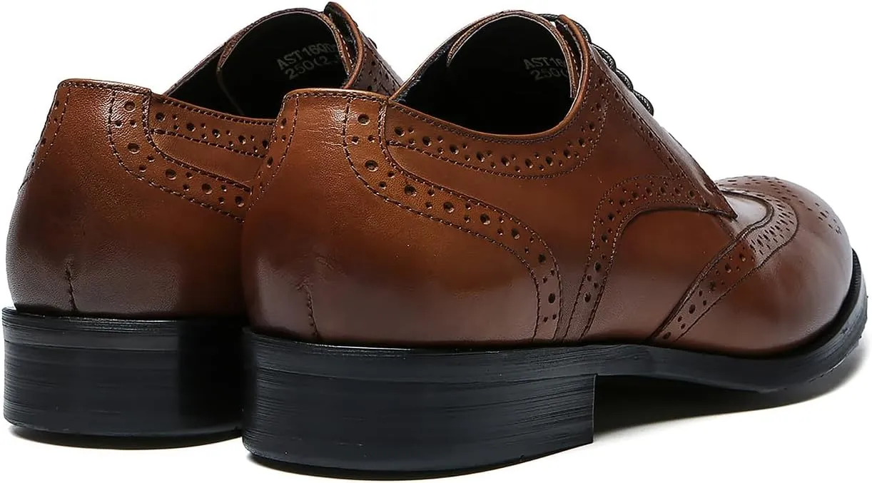 Men's Wingtip Oxfords Formal Dress Leather Brogues Derby Business Prom Wedding Fashion Casual Walking Shoes for Men