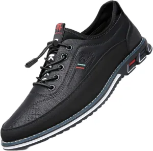 Moodeng Mens Dress Shoes Leather Causal Oxfords Lightweight Formal Business Shoes Adjustable Lacing Derby Shoes Comfortable Walking Loafers