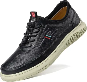 Moodeng Mens Dress Shoes Leather Causal Oxfords Lightweight Formal Business Shoes Adjustable Lacing Derby Shoes Comfortable Walking Loafers