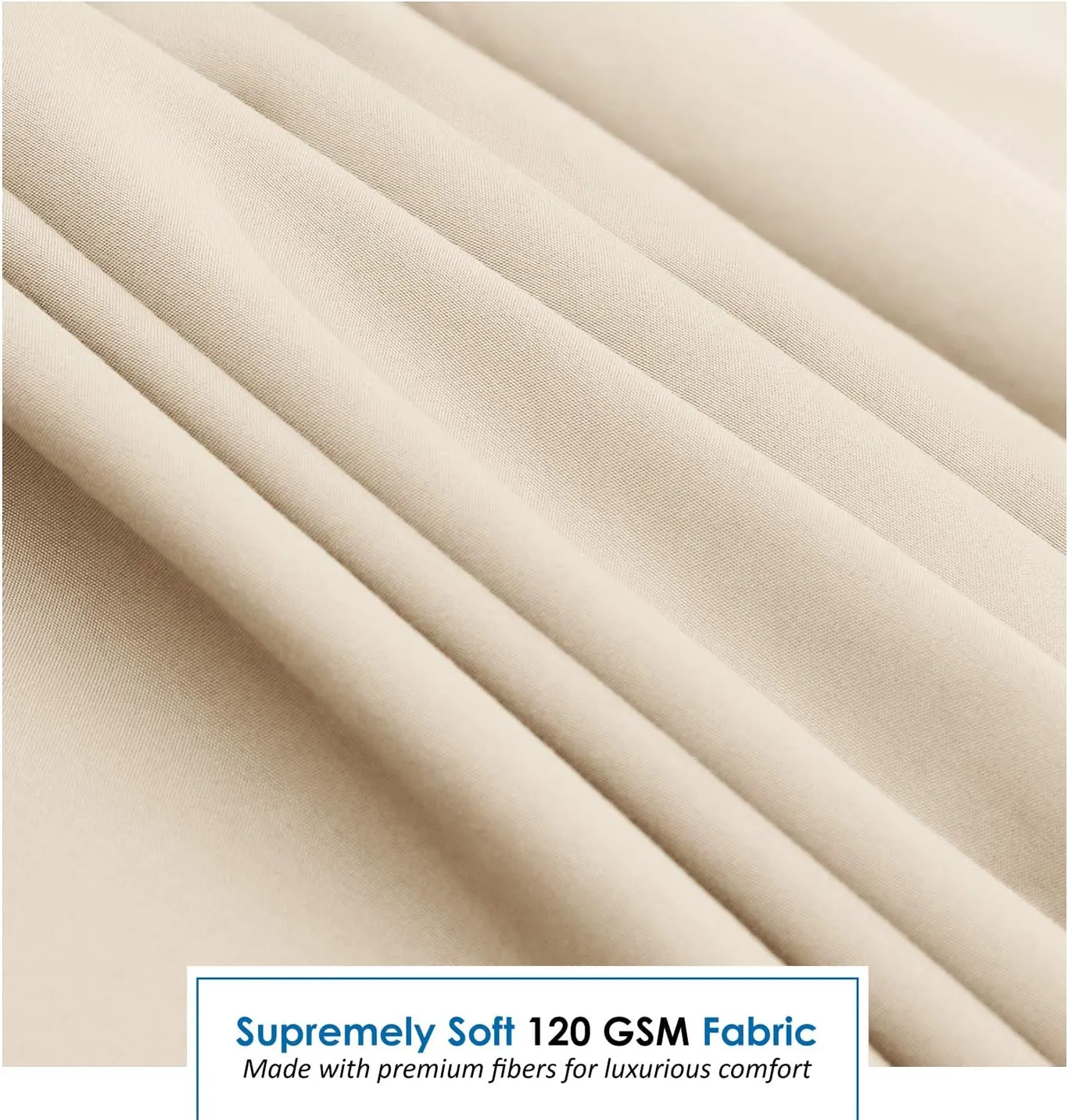Nestl Beige RV Queen Sheets - Super Soft 4 Piece 1800 Microfiber Set for Camper, Double Brushed Bed Sheets With Fitted Sheet and Pillowcases
