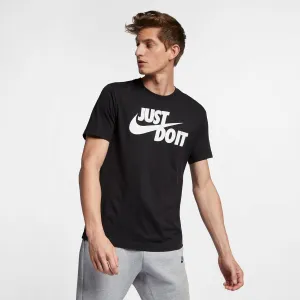 Nike Men's Standard Sportswear Tee Just Do It Swoosh, Black/White, Small
