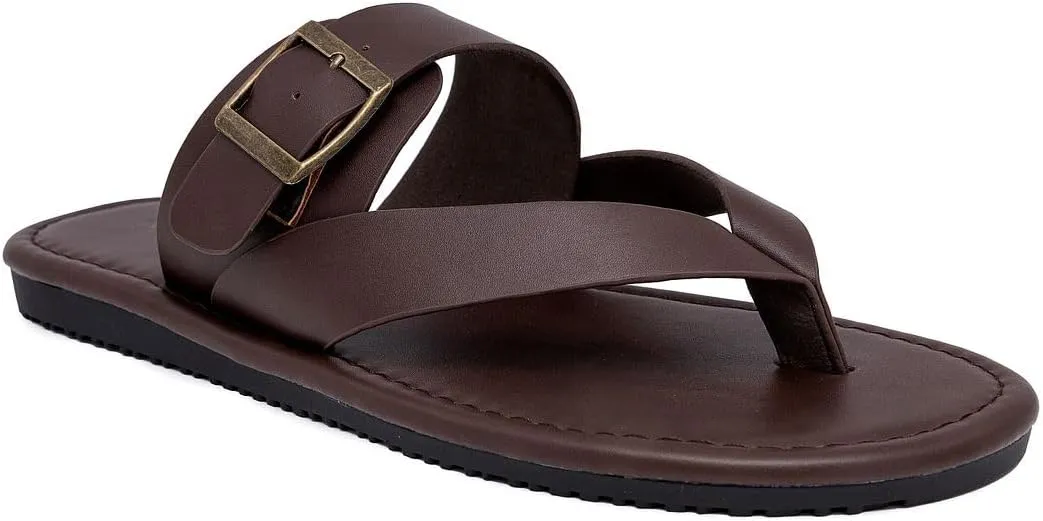 Nine West Mens Vegan Leather Flip Flops Slides Slipper with Adjustable Buckle Strap Band-Cushioned Footbed and Lightweight for Outdoor Indoor Beach Summer-Chanson