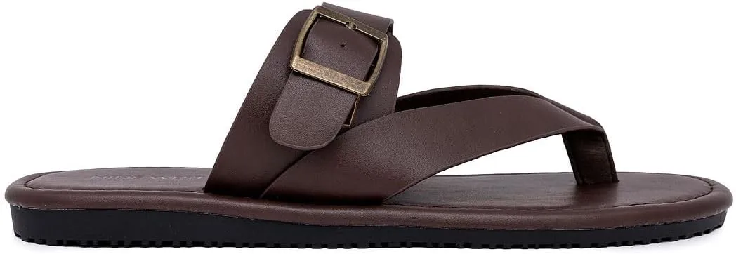 Nine West Mens Vegan Leather Flip Flops Slides Slipper with Adjustable Buckle Strap Band-Cushioned Footbed and Lightweight for Outdoor Indoor Beach Summer-Chanson