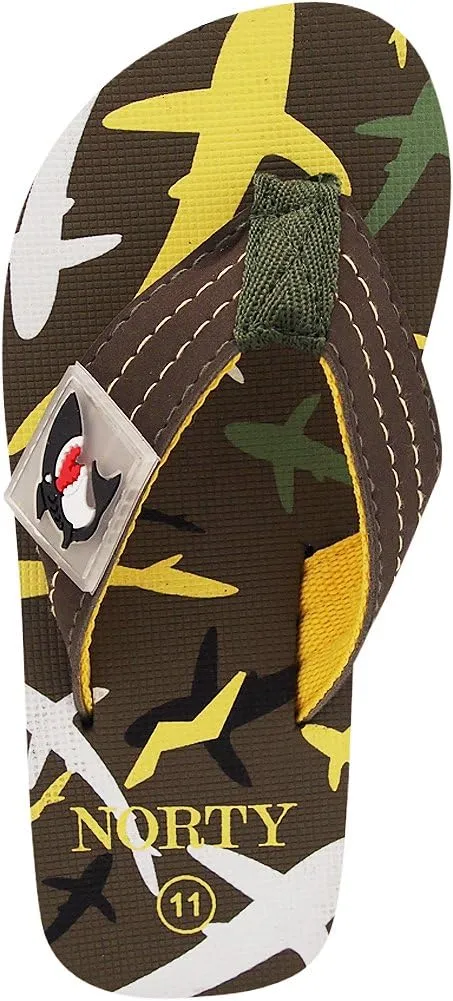 NORTY Boy's Girl's Flip Flop for the Beach, Pool, Everyday - Runs One Size Small