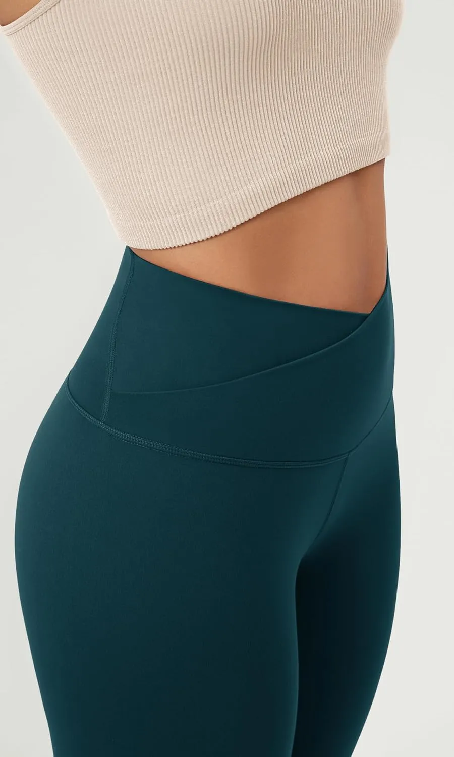 ODODOS Women's Crossover Leggings with Back Pocket, 23" / 25" / 28" Buttery Soft V High Wasit Lounge Yoga Pants