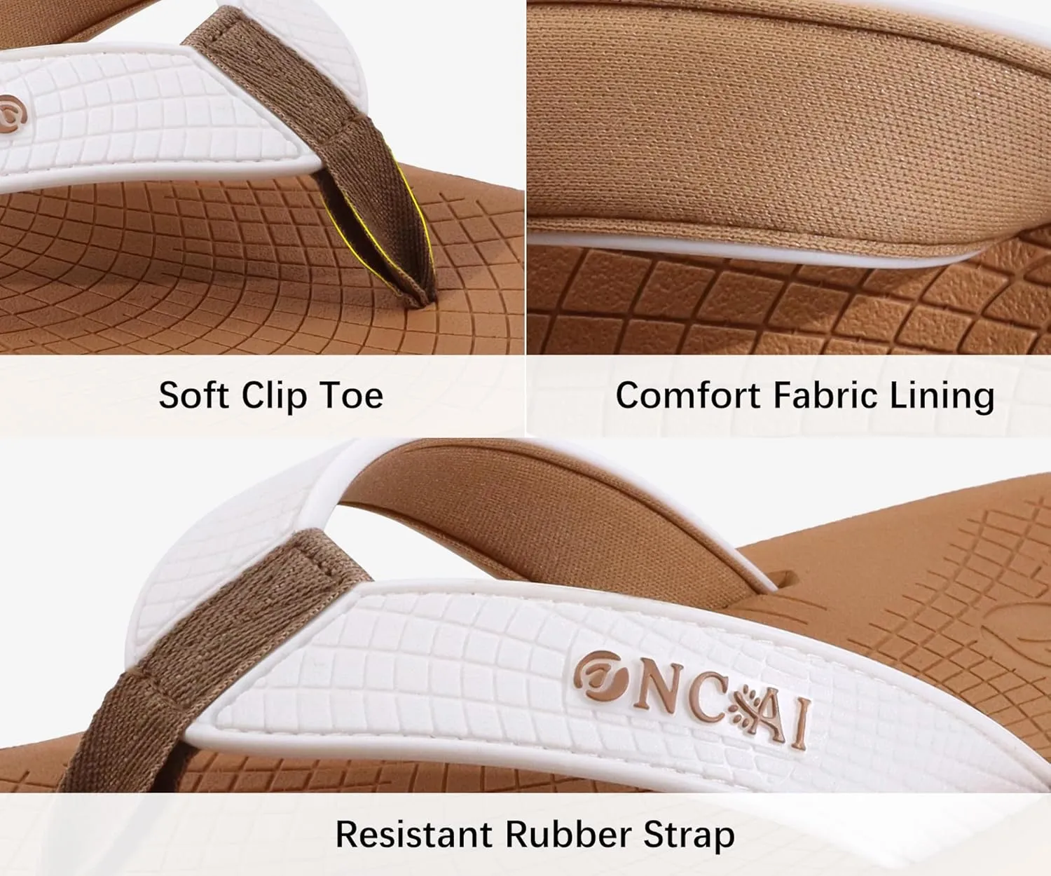 ONCAI Men's Flip Flops Summer Beach Fashion Yoga Mat Thong Sandals with Non-slip Outdoor Cushion Rubber Soles