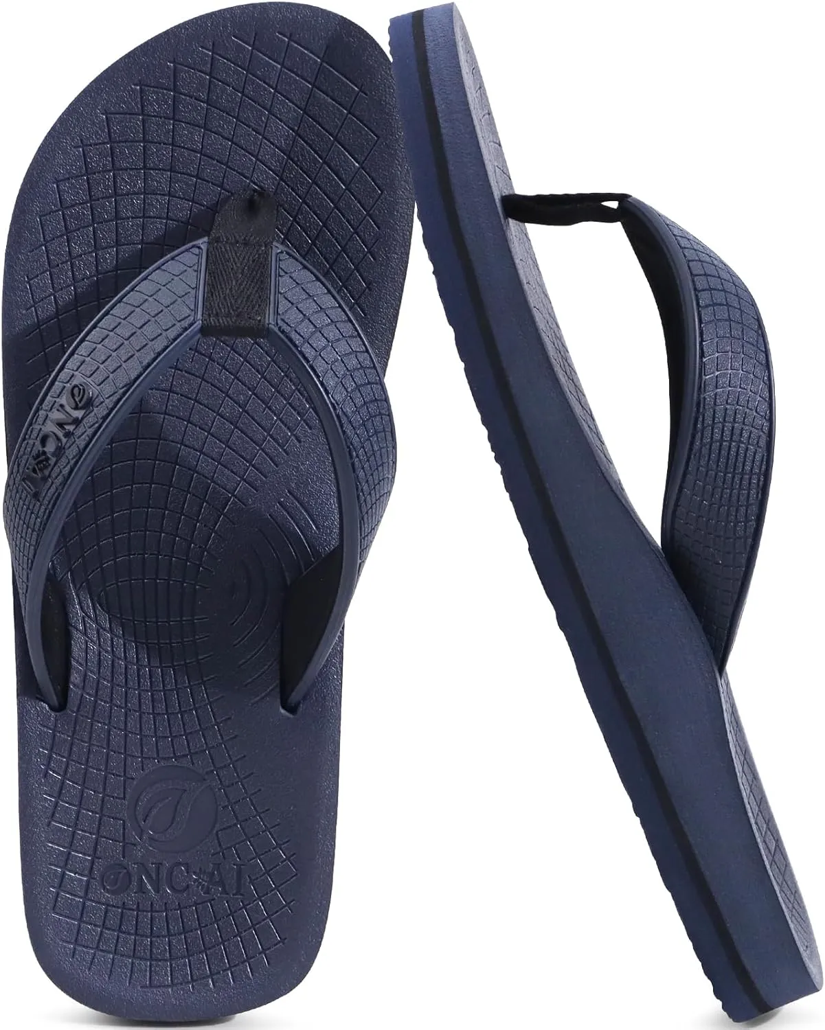 ONCAI Men's Flip Flops Summer Beach Fashion Yoga Mat Thong Sandals with Non-slip Outdoor Cushion Rubber Soles
