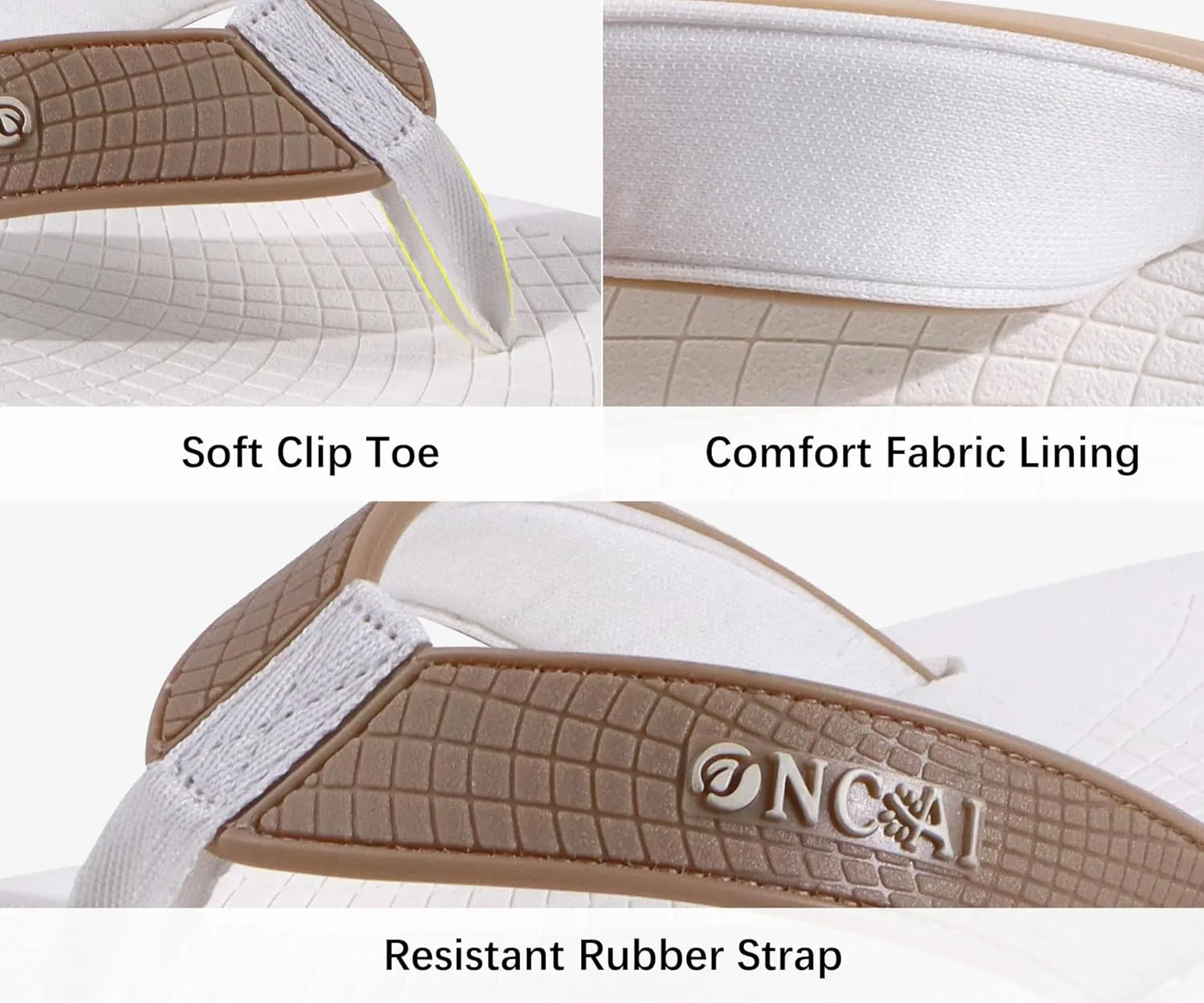 ONCAI Men's Flip Flops Summer Beach Fashion Yoga Mat Thong Sandals with Non-slip Outdoor Cushion Rubber Soles