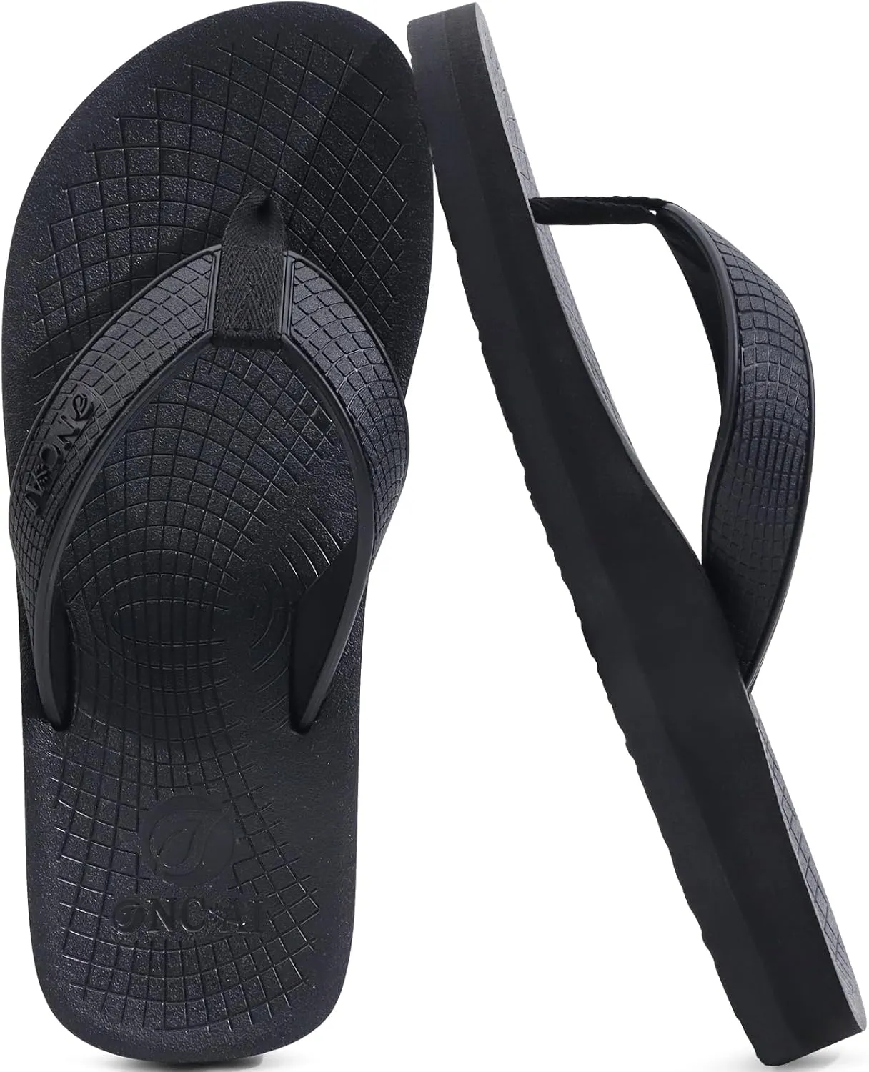 ONCAI Men's Flip Flops Summer Beach Fashion Yoga Mat Thong Sandals with Non-slip Outdoor Cushion Rubber Soles