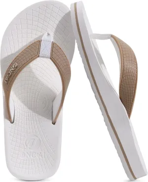 ONCAI Men's Flip Flops Summer Beach Fashion Yoga Mat Thong Sandals with Non-slip Outdoor Cushion Rubber Soles