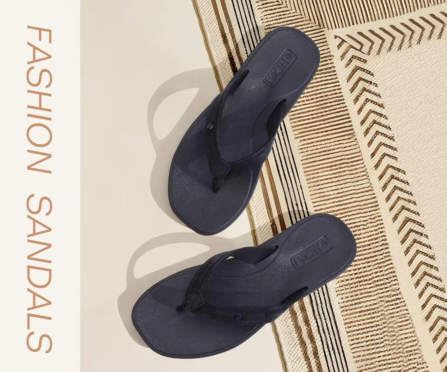 ONCAI Womens Cushion Flip Flops Women's Soft Comfortable Flip Flop Fashion Summer Beach Cute Lightweight Sandals for Woman Size 6-11