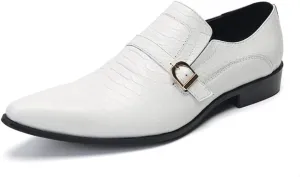 Oxford Shoes for Men Flat Heel Slip On for Club Genuine Leather
