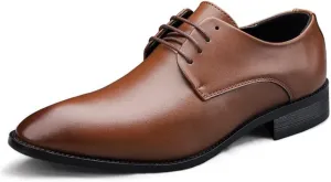 Oxford Shoes for Men Lace Up Vegan Leather Solid Derby Shoes Low Top Block Heel Rubber Sole Anti-Slip Non Slip Party Suitable for Many Occasions