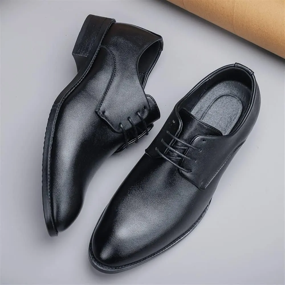 Oxford Shoes for Men Lace Up Vegan Leather Solid Derby Shoes Low Top Block Heel Rubber Sole Anti-Slip Non Slip Party Suitable for Many Occasions