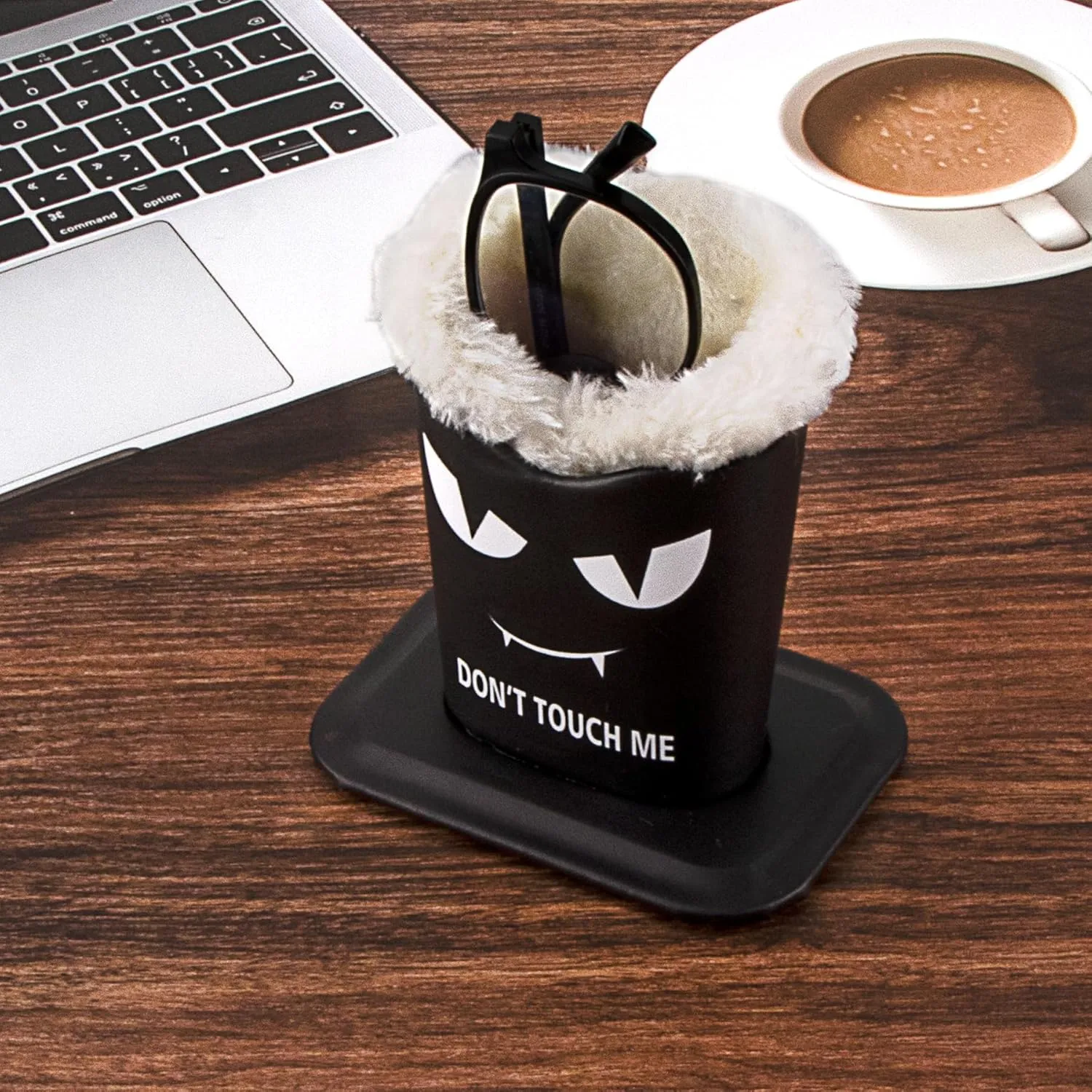 Pack of 2 Plush Lined Eyeglasses Holder Stand Protective Glasses Case For Desks Or Nightstands