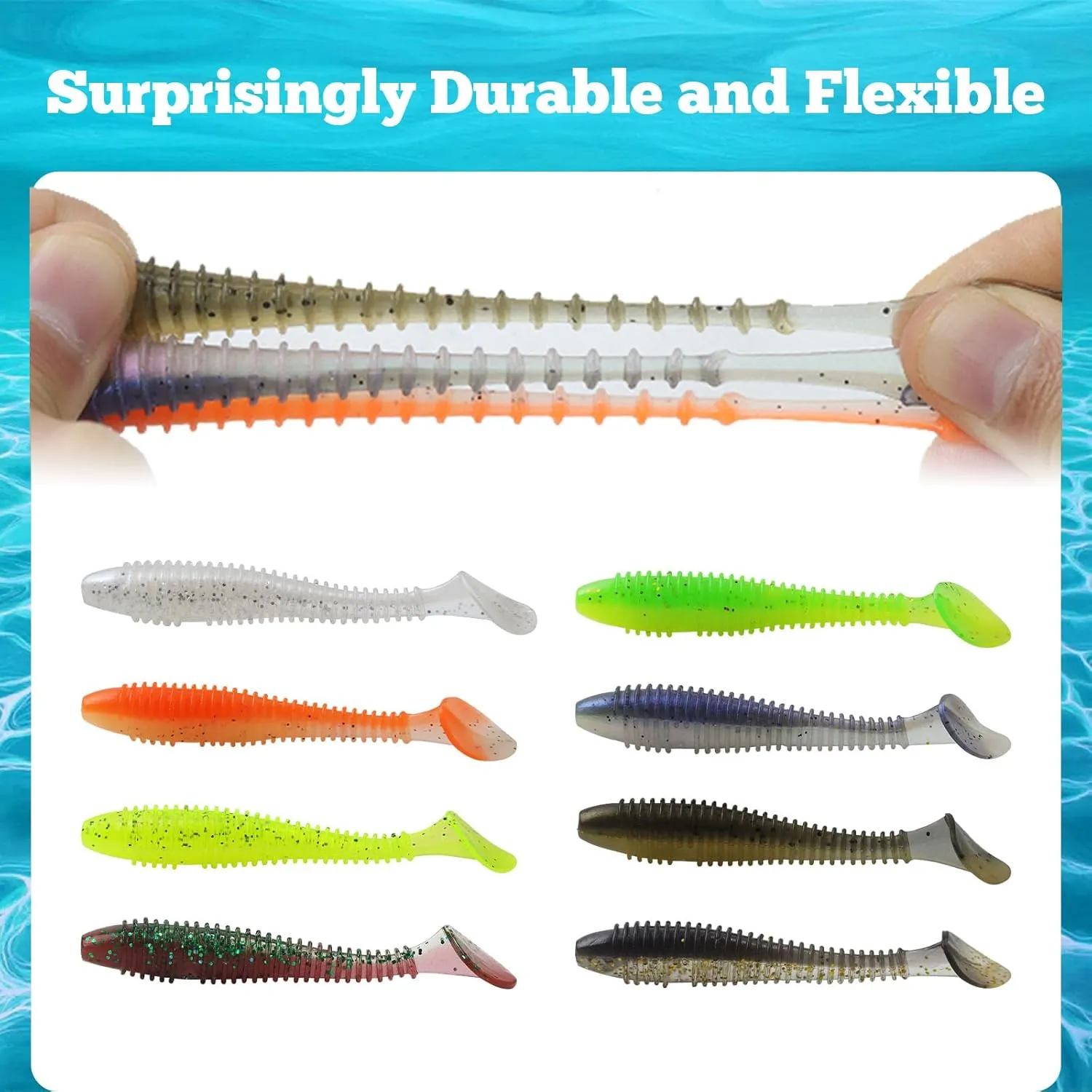 Paddle Tail Swimbaits, 2.5 inch/3inch Soft Lures Fishing Trout Crappie Bass for Freshwater and Saltwater 75PCS/60PCS