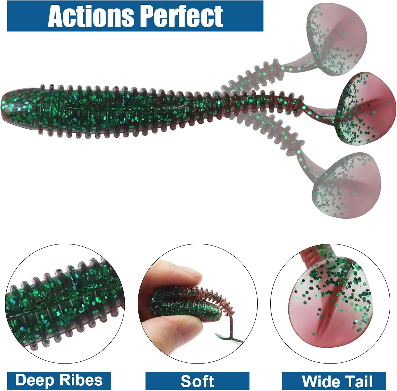 Paddle Tail Swimbaits, 2.5 inch/3inch Soft Lures Fishing Trout Crappie Bass for Freshwater and Saltwater 75PCS/60PCS