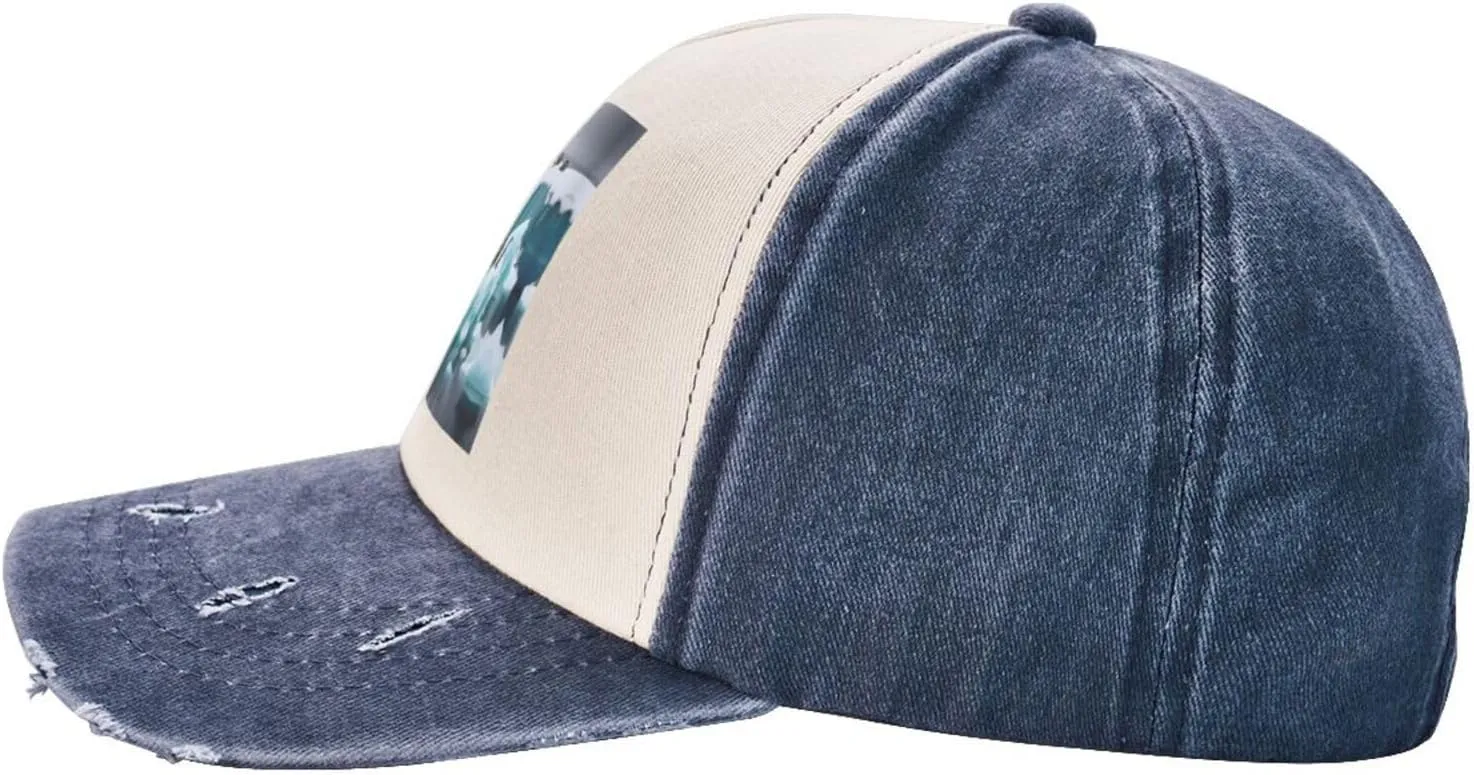 Penguins On The Iceberg Print Golf Flat Snapback Hat,Hip Hop Style Flat Bill,Personalized Adjustable Summer Sun Hat Unisex