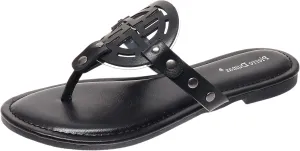 Pierre Dumas Women's Storm Thong Slip On Vegan Flip Flop Sandal