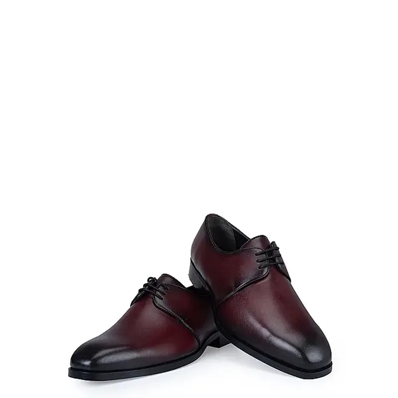 Plain Polished Shiny Leather Derby Shoes