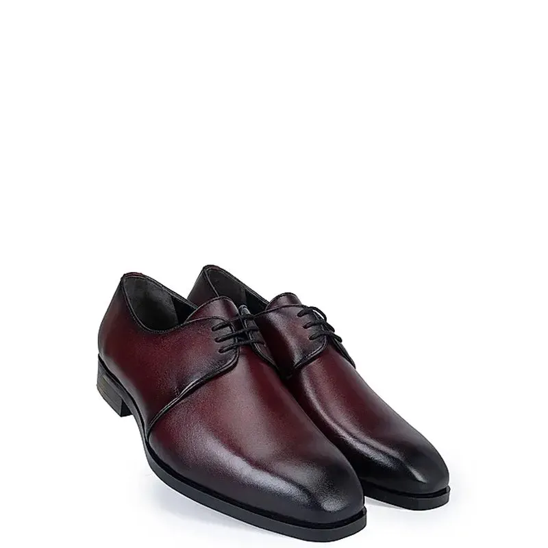 Plain Polished Shiny Leather Derby Shoes