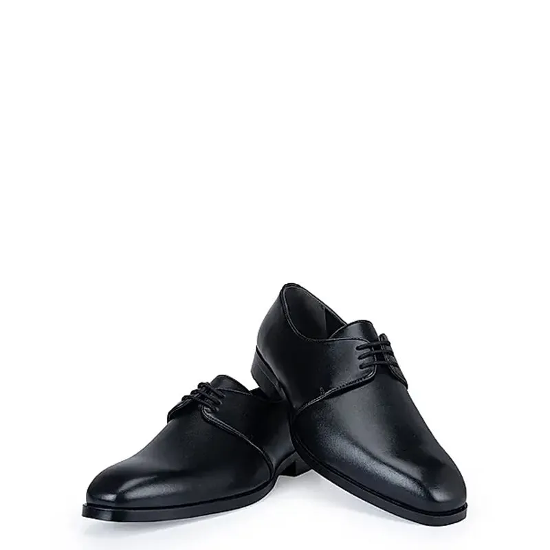 Plain Polished Shiny Leather Derby Shoes