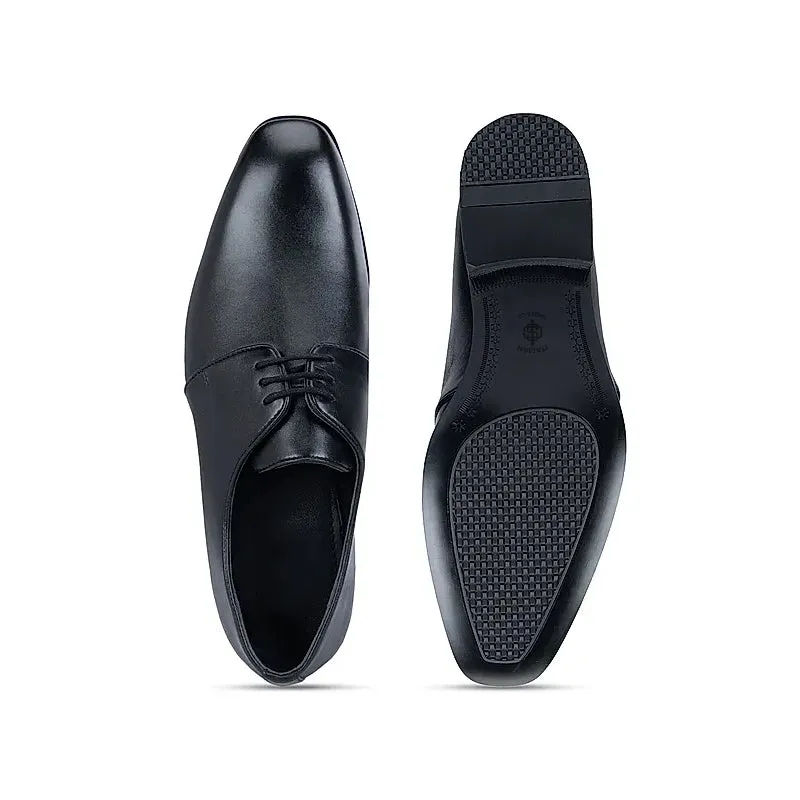 Plain Polished Shiny Leather Derby Shoes