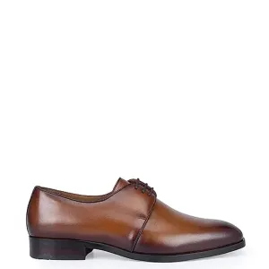 Plain Polished Shiny Leather Derby Shoes