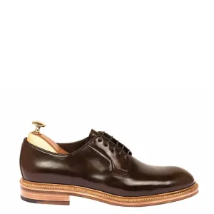 Plain Toe Polished Shiny Leather Derby Shoes